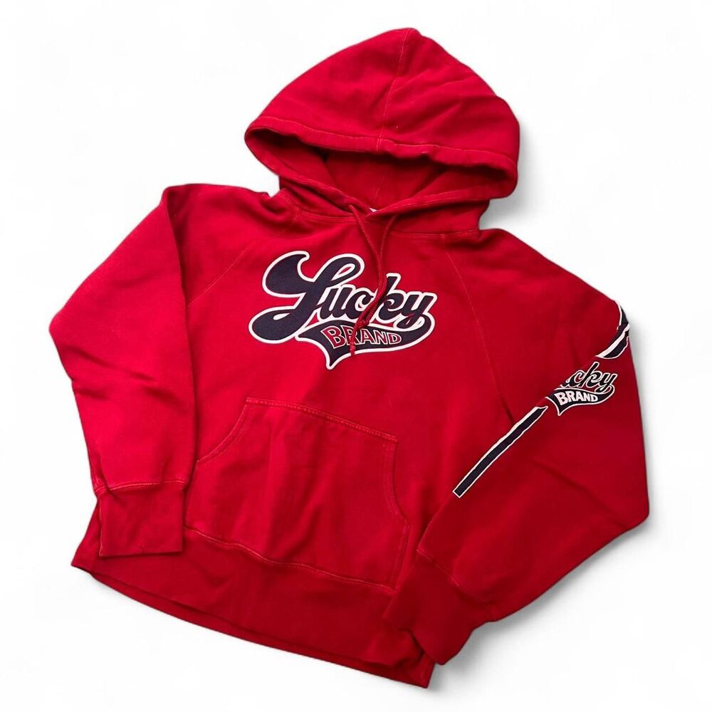 Y2K Lucky Brand Preppy Thick Logo Hoodie Sweatshirt